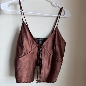 PrettyLittleThing Chocolate Satin Camisole